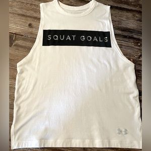 Under Armour “#SQUAT GOALS” Athletic Tank No Size Tag Fits like a Small EUC